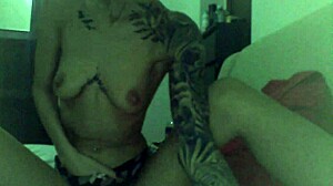 Is that skinny blonde's sexy body smoking hot? She teases with wet panties and horny tits.