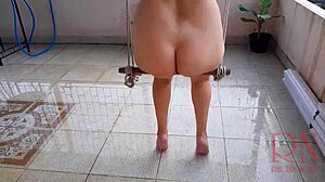 Cute Housewife Feels Joy Swinging Without Panties, Showing Her Perfect Pussy.