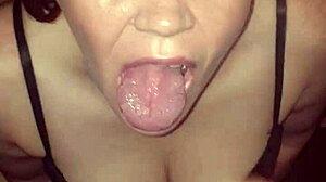 Blowjob fun as he cums on my tongue! 😋