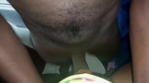 Blonde bent over for blowjob orgasm.