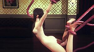 I love watching Leila in this Japanese hentai, her Asian body in cosplay getting licked and creampied hard