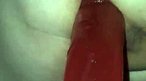 bbw milf riding big red dildo on her fat ass