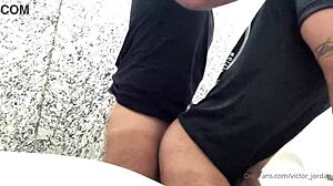 Fucking in the gym bathroom with my girlfriend.