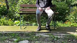 Athletic Milf In Leggings Assists With Outdoor Urination