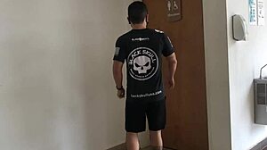 Fucking in the gym bathroom with my girlfriend.