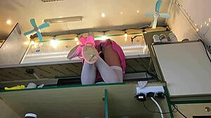 I love the way this sexy virgin spreads her legs while serving customers