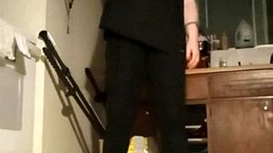 Petite girl enjoys workout at prom event