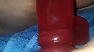 bbw milf riding big red dildo on her fat ass