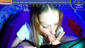 Blonde's Sloppy Cumshot Surprise