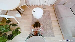 Mina's passionate persistence earns big cock riding and cum in mouth on TMWPOV