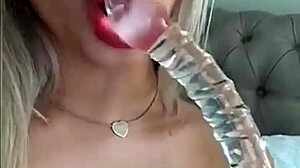 Blonde teen screams with anal dildo!