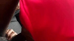 in the car, she gave a sloppy blowjob to her black lover