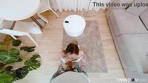 Mina's passionate persistence earns big cock riding and cum in mouth on TMWPOV