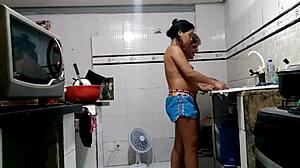 I had home sex with novinha, anal assfuckin her wet natural tits