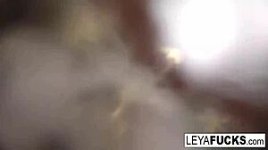 leya and lynn enjoy nude lesbian romp in pool with big tits