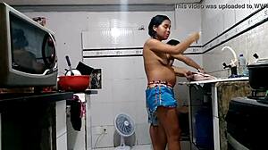 I had home sex with novinha, anal assfuckin her wet natural tits