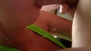 Girlfriend gives a deep throat blowjob at home