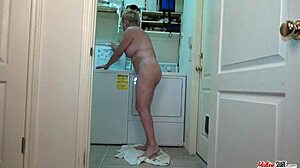 Sexy mature blonde granny fully naked in bathroom 😏