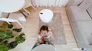 Mina's passionate persistence earns big cock riding and cum in mouth on TMWPOV