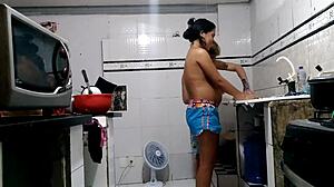 I had home sex with novinha, anal assfuckin her wet natural tits