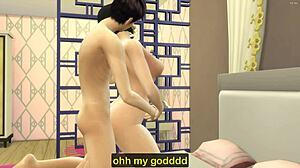 Japanese step-mom shares bed with virgin step-son at hotel.