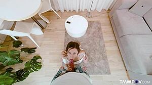 Mina's passionate persistence earns big cock riding and cum in mouth on TMWPOV