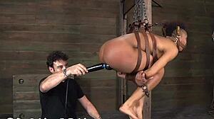 I's playin' with my ebony bombshell's super vagina, usin' toys for hardcore fun.