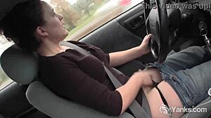 Yanks Honey Lou Lebonne Cums Hard in Car During Solo