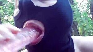 this whore's getting off in the woods with bdsm vibes 😏