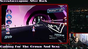 Hentai girls in absorption battle racing demo race each other while engaging in intense fucking actions