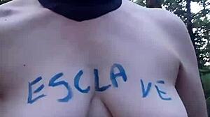 this whore's getting off in the woods with bdsm vibes 😏