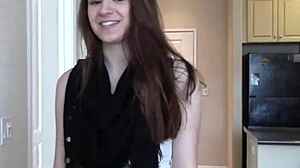 Does the classy realtor babe show her body at work?