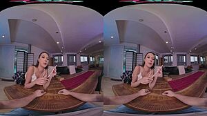 Petite Brunette Isabella De Laa Serves Sushi