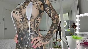 Melody Radford tries on skimpy bikinis