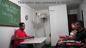 sexy school with professor badaro rubens badaro showing big tits and ass for blowjob and sex