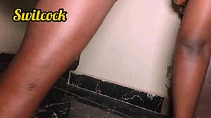 she deepthroats his cock while standing