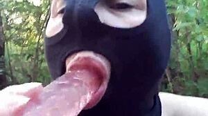 this whore's getting off in the woods with bdsm vibes 😏