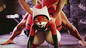 maid marian in a looped pounding animation