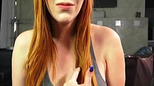 redheaded cougar sucking cock pov