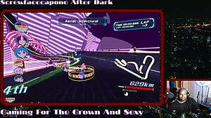 Hentai girls in absorption battle racing demo race each other while engaging in intense fucking actions