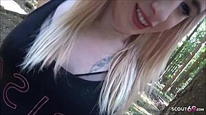 Echte deutsche Teen 18+ Hure im Berliner Wald gefickt! 😈