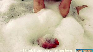 Lisa Takami teases her stepbrother's massive cock in naughty fun.