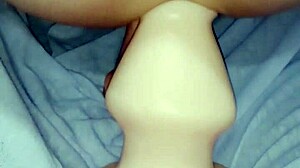 chubby shemale takes anal dildo in open ass