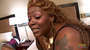 Big black beauty takes sloppy facial after hard doggystyle ramming