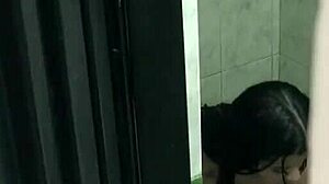 Stepbrother catches latina in bathroom for deepthroat and doggystyle cumshot