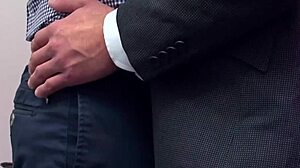 Muscular British Guy Rims in Office