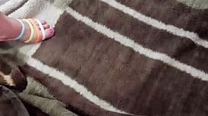 chubby shemale takes anal dildo in open ass