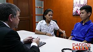 Three asian twinks, Arjo and Russel, dive into a wild threesome. Their interracial doggystyle session heats up fast.