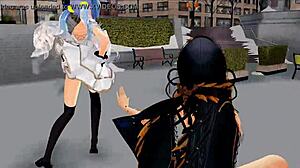 Mmd Damsel And Futanari Sing And Dance In Anime Style