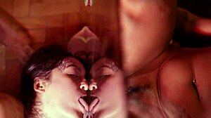 Giovana Bombom in Steamy Lesbian Menage with Two Tattooed Brunettes Licking Pussy